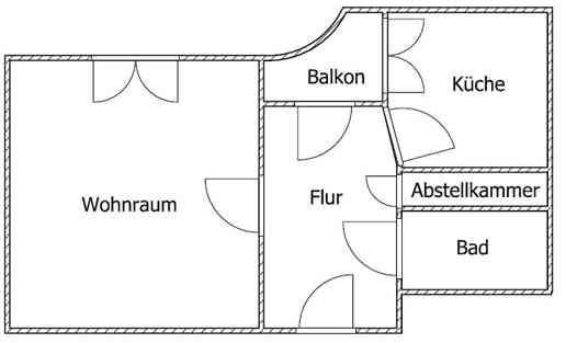Etagenwohnung Düsseldorf Stadtbezirk 9 - 1 Zimmer, 38 m&sup2;, 523&euro; | Angebot:25900392