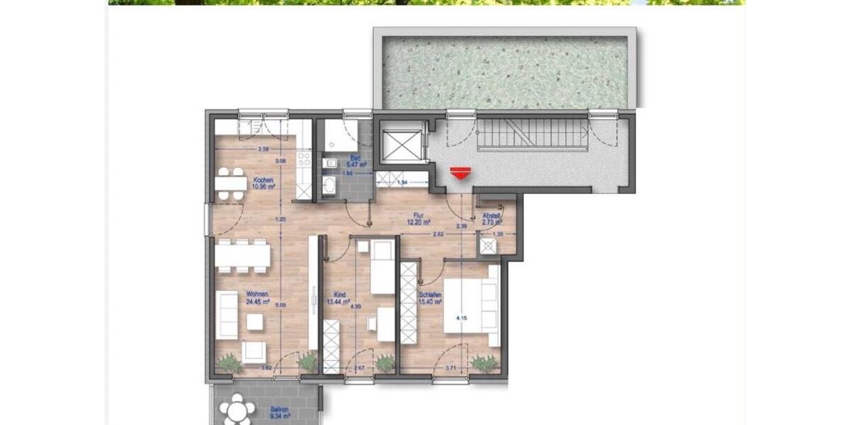 Etagenwohnung Düsseldorf Stadtbezirk 6 - 3 Zimmer, 89 m&sup2;, 1.627&euro; | Angebot:25999476