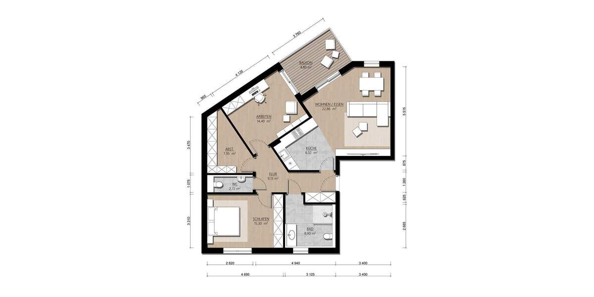 Etagenwohnung Willich - 3 Zimmer, 94 m&sup2;, 439.000&euro; | Angebot:25666091