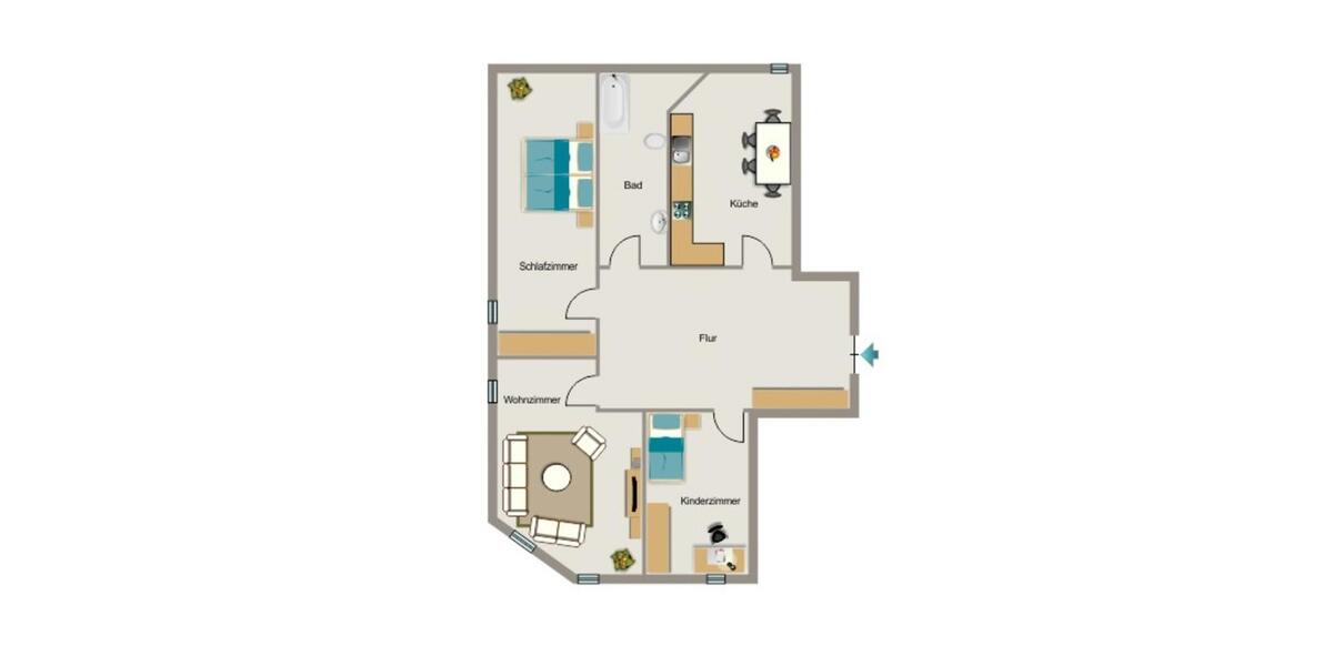 Dachgeschoßwohnung Duisburg Hamborn - 3.5 Zimmer, 68 m&sup2;, 363&euro; | Angebot:26539891