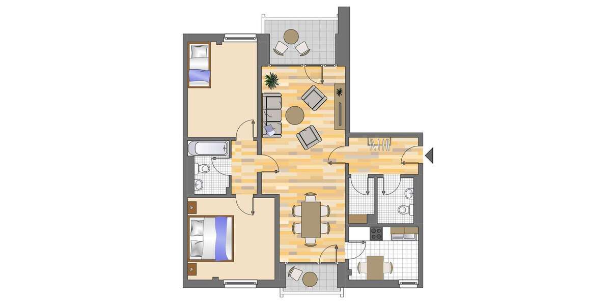 Etagenwohnung Düsseldorf Hassels - 3 Zimmer, 81 m&sup2;, 1.019&euro; | Angebot:25915572