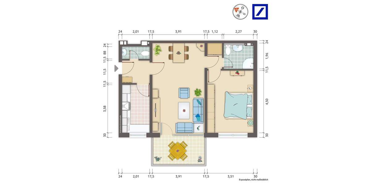 Etagenwohnung Mülheim Dümpten - 2 Zimmer, 62 m&sup2;, 161.000&euro; | Angebot:25779562