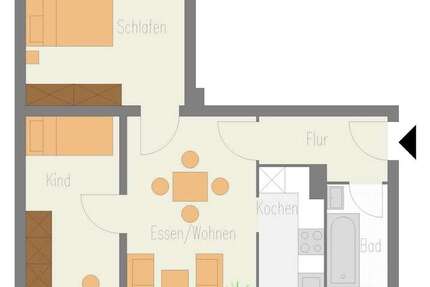 Wohnung Velbert Velbert-Mitte - 3 Zimmer, 54 m&sup2;, 433&euro; | Angebot:27705304