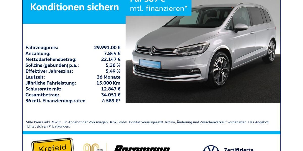 VW Touran 15.000 km 29.991 &euro; Krefeld 47803