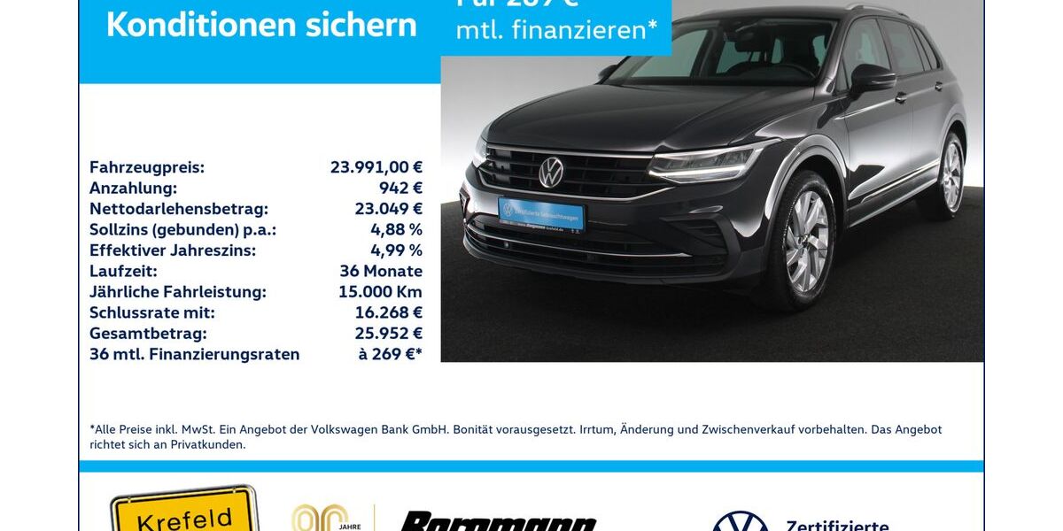 VW Tiguan 50.000 km 23.991 &euro; Krefeld 47803