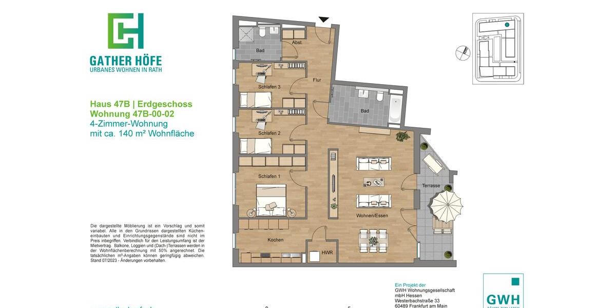 Etagenwohnung Düsseldorf Stadtbezirk 6 - 4 Zimmer, 132 m&sup2;, 1.966&euro; | Angebot:25323258