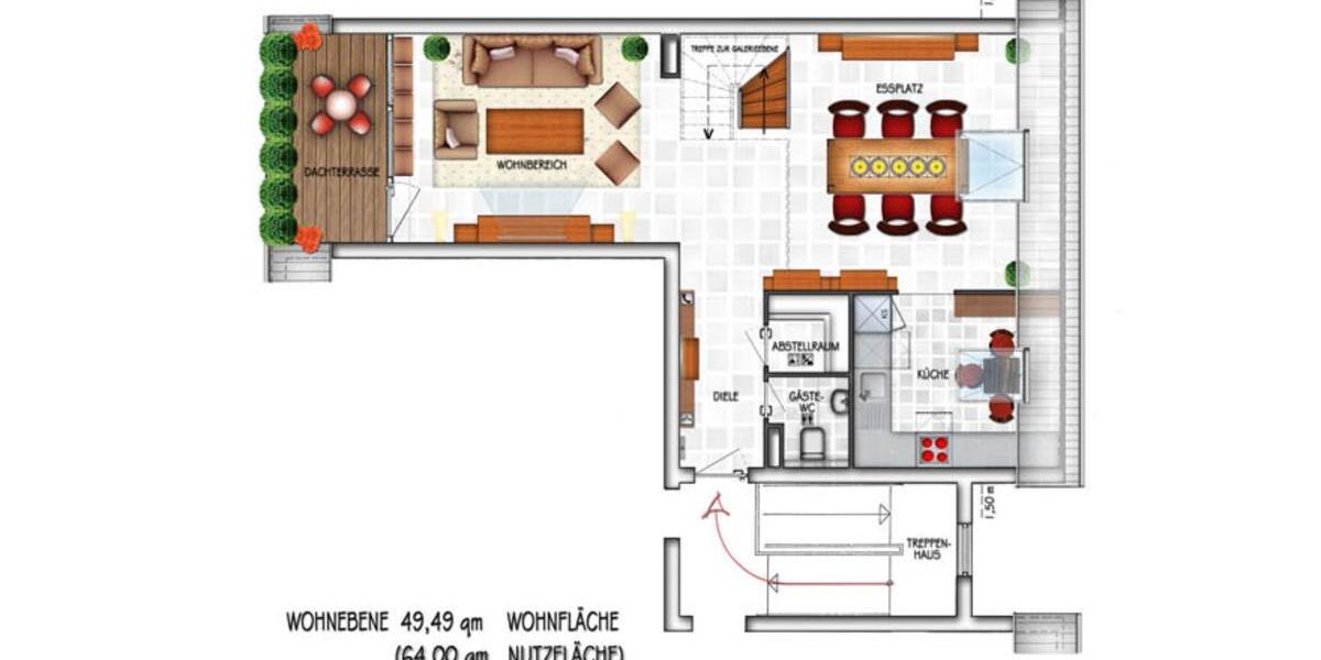 Maisonettenwohnung Hilden Forstbach - 3 Zimmer, 88 m&sup2;, 1.193&euro; | Angebot:25790770