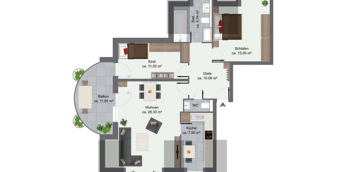 Etagenwohnung Grevenbroich Stadtmitte - 3 Zimmer, 82 m&sup2;, 219.000&euro; | Angebot:25998984